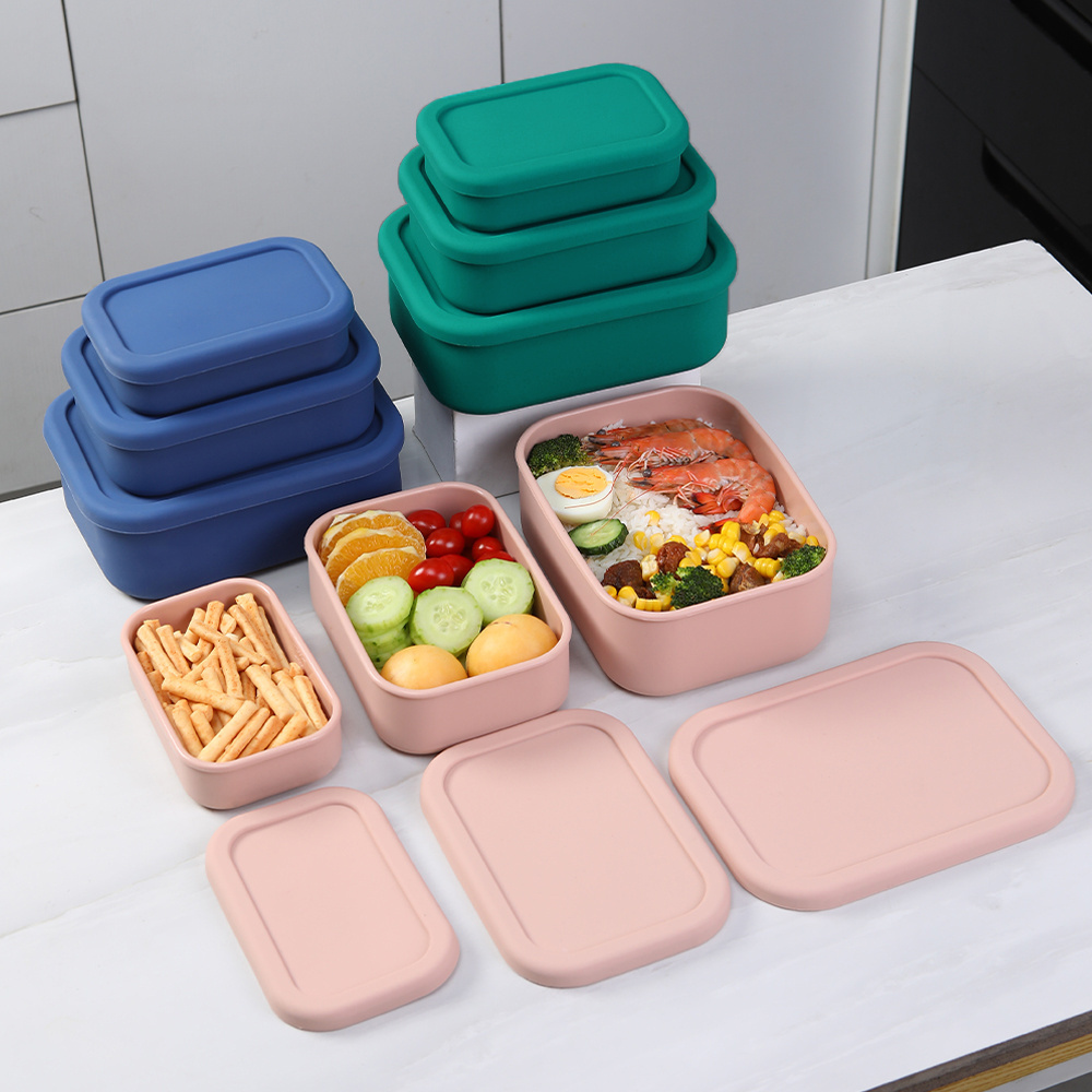 Silicone Bento Box Made from Platinum LFGB German Silicone - Microwave, Freezer and Oven safe - Lunch, Snack and Food Container