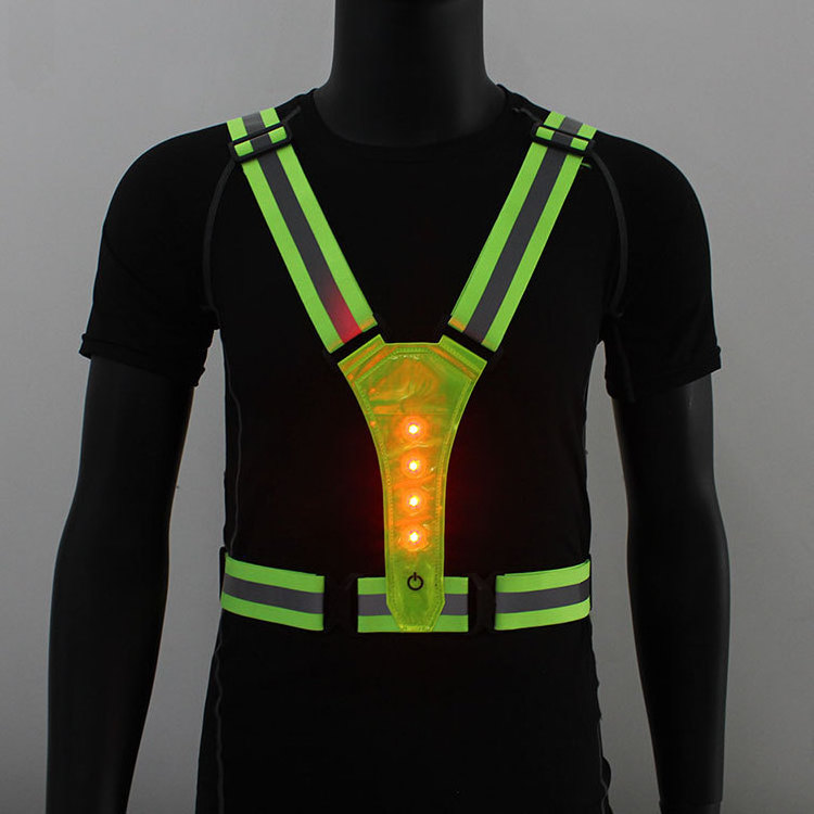 Updated Amazon Best Seller USB Charging Lightweight 3 Light Modes Safety Vest LED USB Reflective Night Running Vest for Running