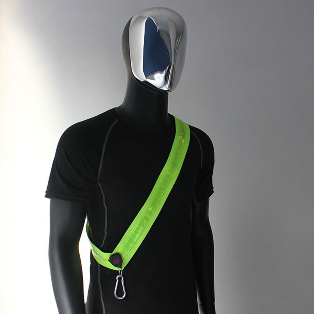 Illuminated Shoulder Straps Rechargeable LED Reflective Running Belt Night Safety Outdoor Hiking Jogging Walking Light Gear