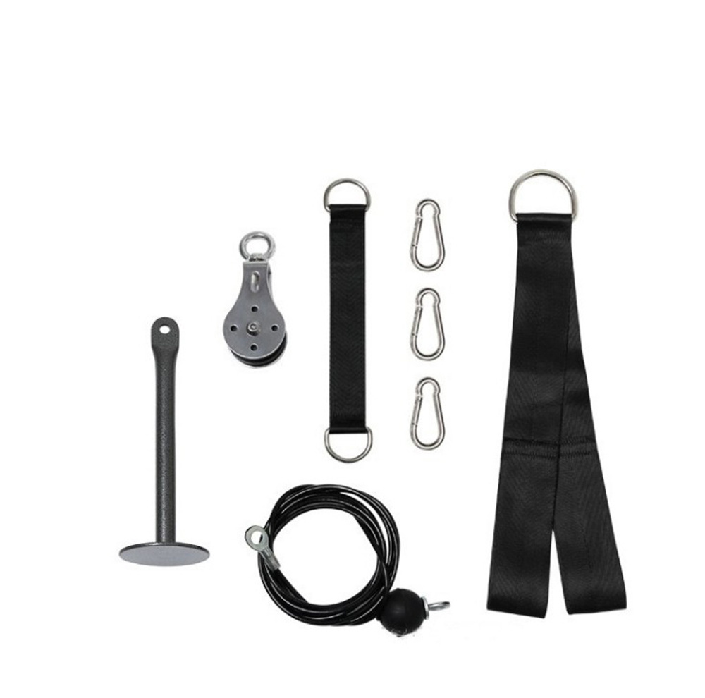 Wholesale DIY Wall pulley Fitness Muscle Trainer Steel Pulley Cable Machine Attachment Triceps Biceps Pulley System