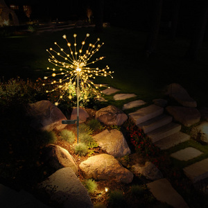 Factory LED Solar Fireworks Lights Waterproof Outdoor Dandelion Flash String Fairy Lights for Garden Landscape Lawn Decor