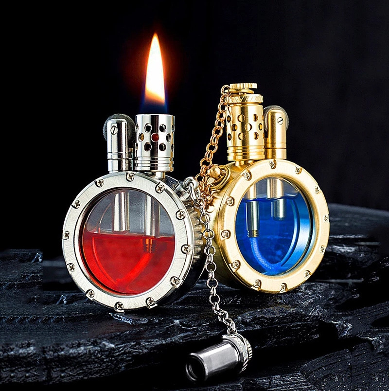 Transparent Oil Tank High-grade Brass Special-shaped Kerosene Lighter Collection Type Manual Lighter