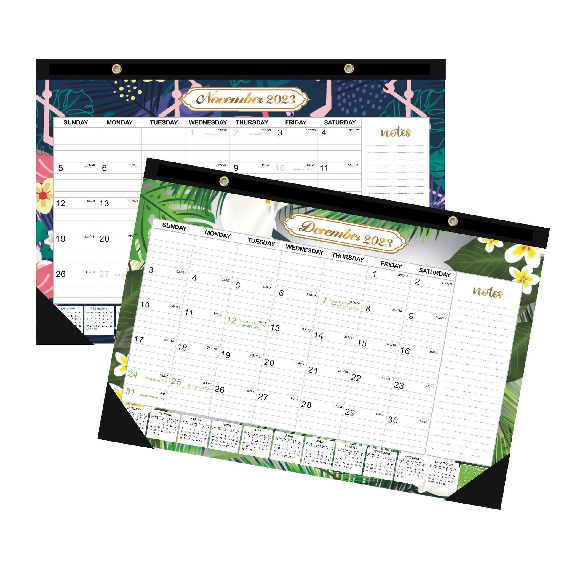 Factory Custom Printing Desk Pad Calendar Planner Notes Table Calendar 2023 Full Coloring Desktop Calendar with Sticky Notes