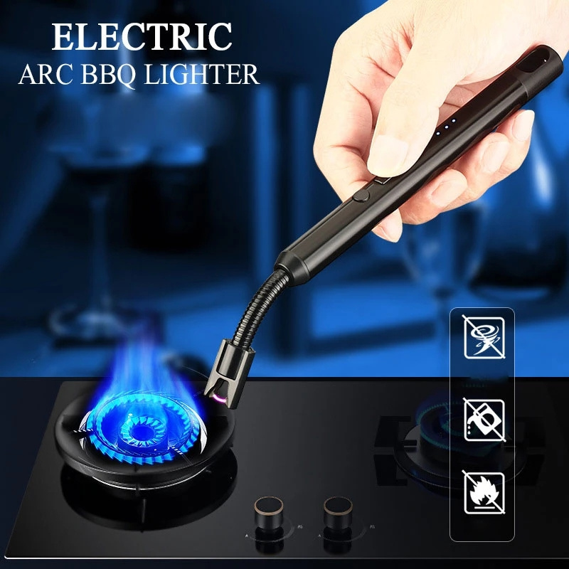 Candle Lighter, Electric Rechargeable Arc Lighter with LED Battery Display Long Flexible Neck USB Lighter