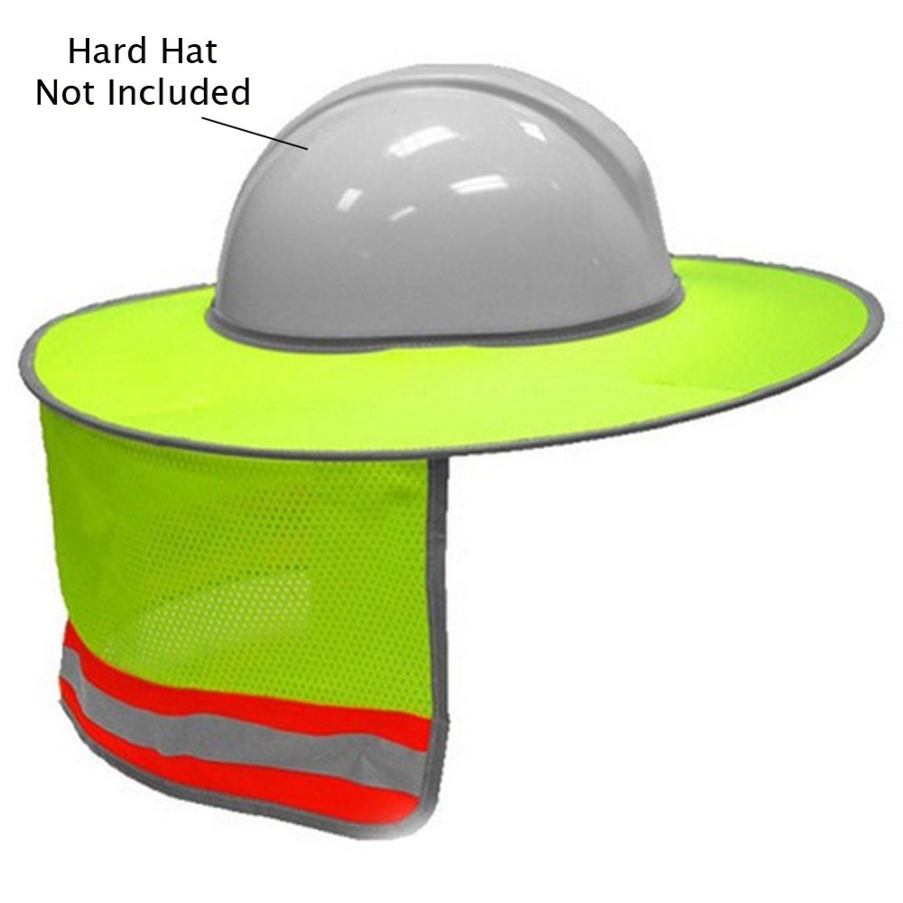 Hot Selling High Reflective Breathable Worker Helmet Hard Hat Sun Shade for Protect Worker from Sunshine full brim Neck flap