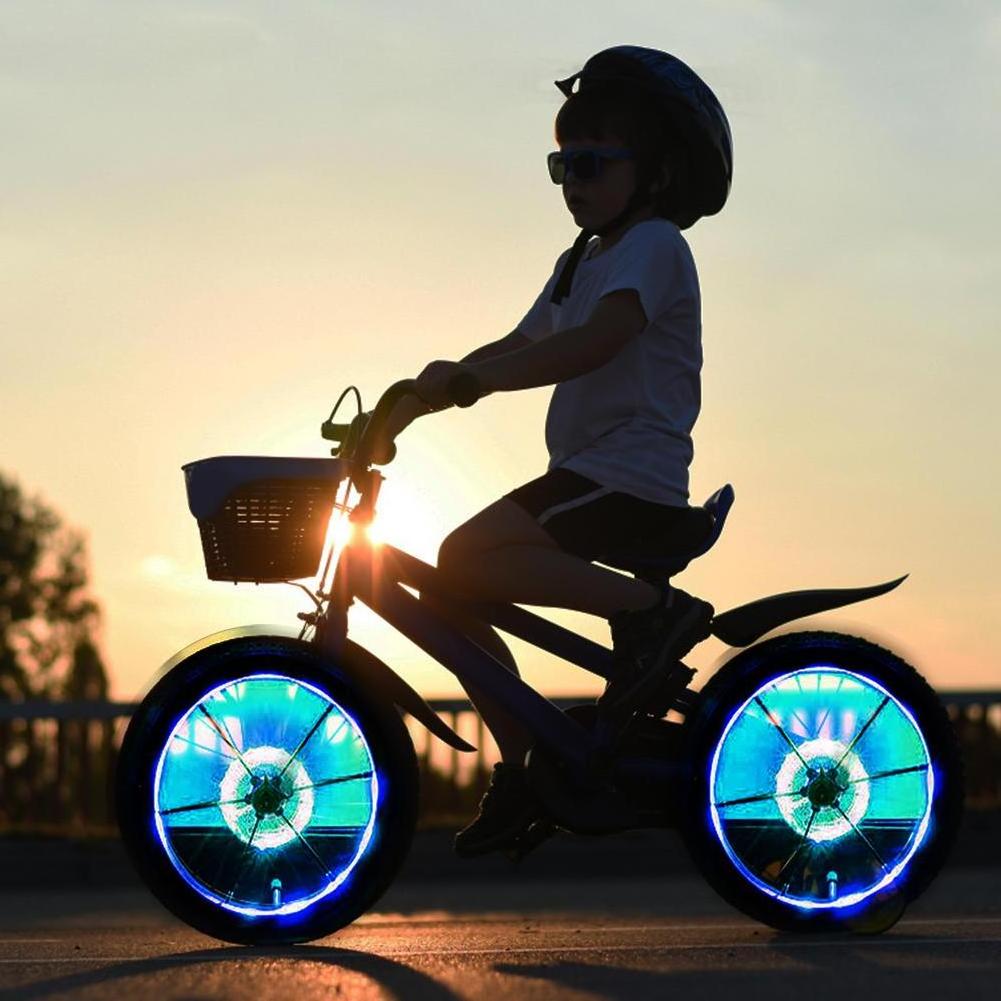 Biking Bicycle Spoke Light LED Bike Wheel Light Scooter Light Kids Bike Accessories USB Front Tail Lamp 7 Color Cycling