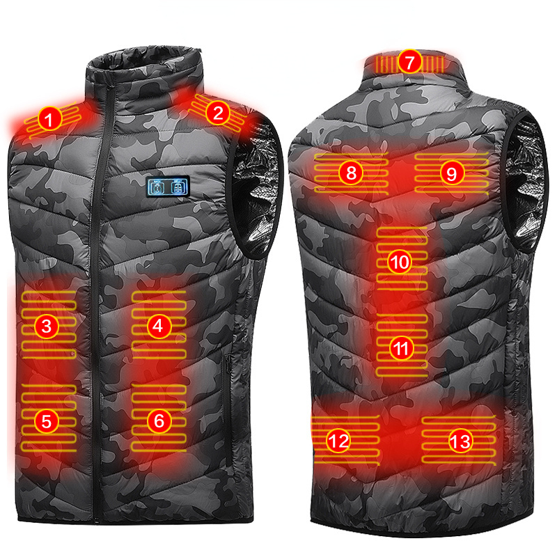 Updated New 2/4/9 Places Winter Heated Vest for Men Women USB Heating Thermal Clothing Hunting Warm Fashion Heat Jacket