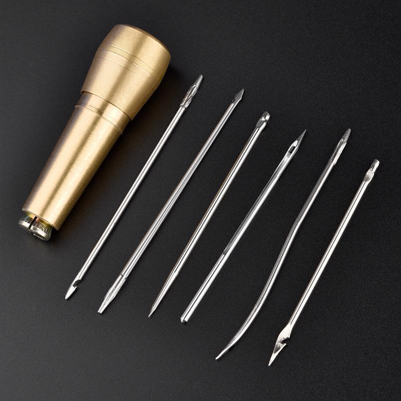 Wholesale shoe drill needle shoe repair leather tool sewing pure copper handle straight pointed awl