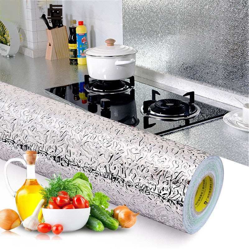 Factory Supply Kitchen Wall Stickers White Pvc Stickers Wallpaper Kitchen Aluminum Foil Stickers