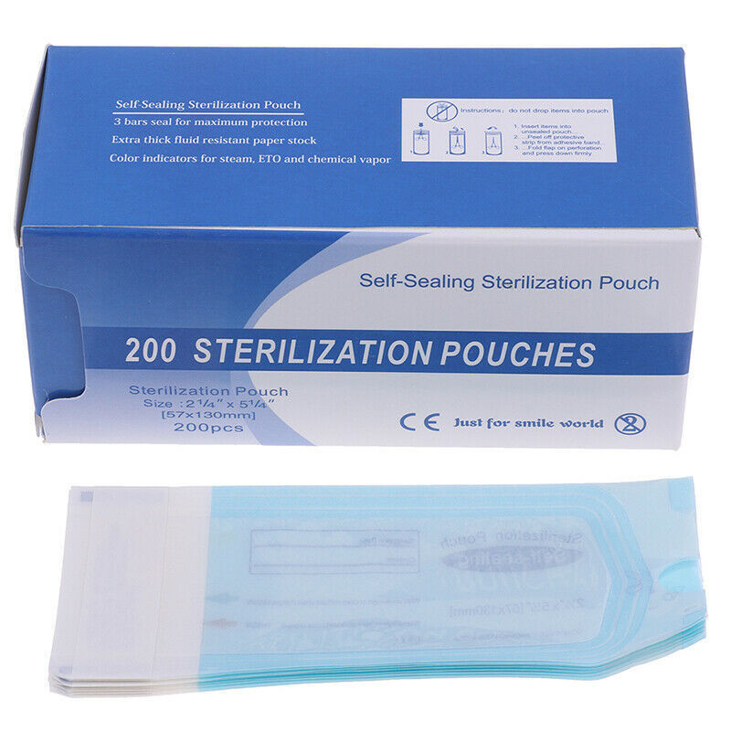 200pcs/box size 57*130/83*160/90*165mm  Dental autoclave sterilization self seal pouch/self sealing sterilization bag for dental