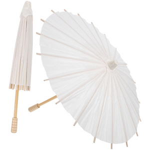 Wholesale Multi Purpose DIY Chinese Traditional White Paper Umbrella Party Decoration Parasol Wedding