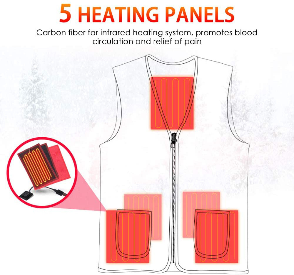 Male Female Heated Vest Warm Winter Men's Clothing USB electrical heating Sports thermal vest