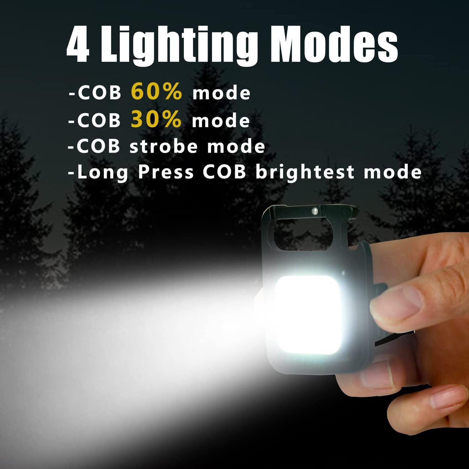 LED Small Rechargeable COB Keychain Flashlights Portable Emergency Lamps Strong Magnetic Repair Work Outdoor Camping Light