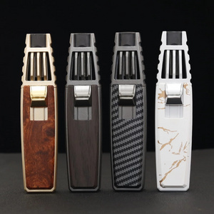 Kitchen Jet Flame Lighter Outdoor BBQ Cooking Metal Windproof Cigar Powerful Tube Straight Fire Turbo Torch Fire Gas Lighters