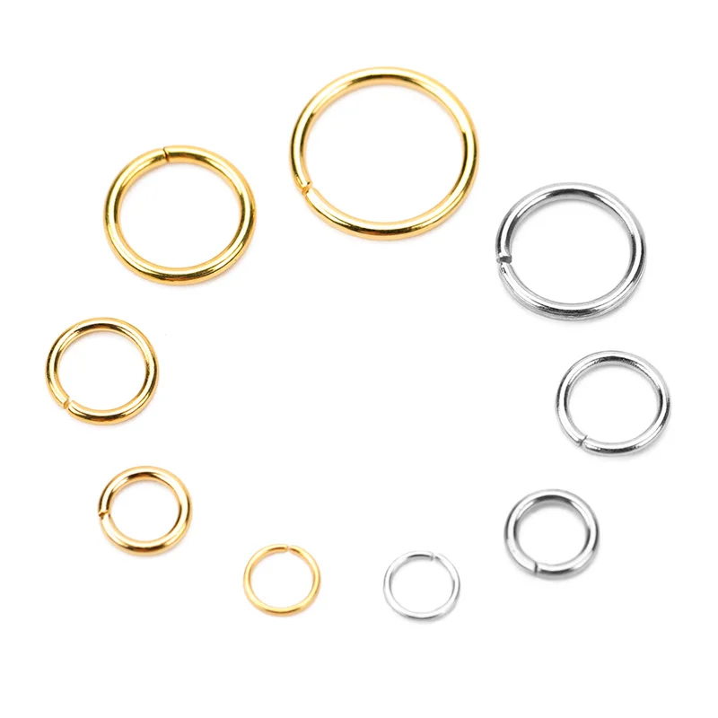 100pcs Never Fade Stainless Steel Open Jump Rings 5/6/8/10mm Split Rings Connectors For Necklace Bracelet Jewelry Accessories