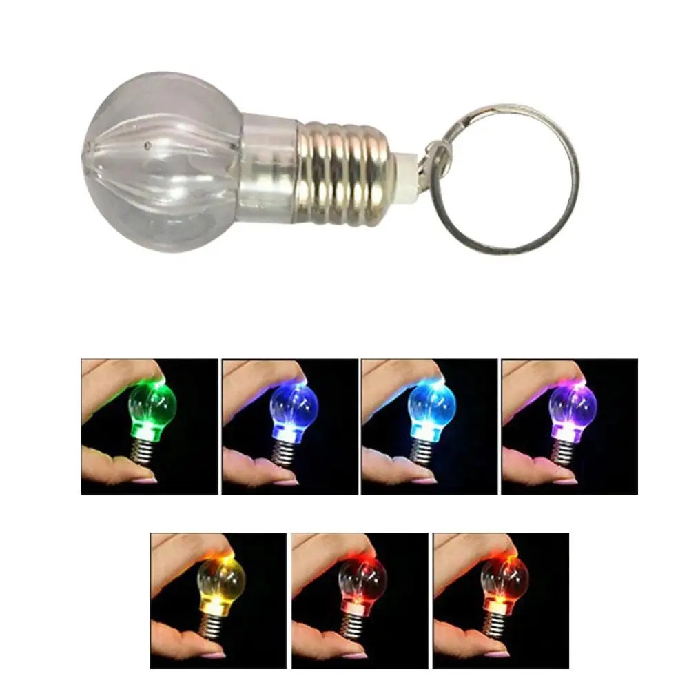 LED Flashlight Light colorful Mini Bulb Lamp Key Chain Ring Keychain Clear Lamp Torch Keyring