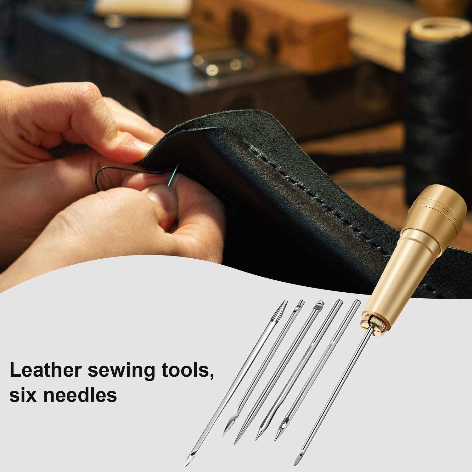 Canvas Leather Tent Shoes Sewing Awl Taper Leather craft Needle Kit Repairing Tool Sets Hand Stitching