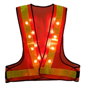 Reflective Gear 16 LED Light up Cycling Traffic Outdoor Night Safety Warning Vest