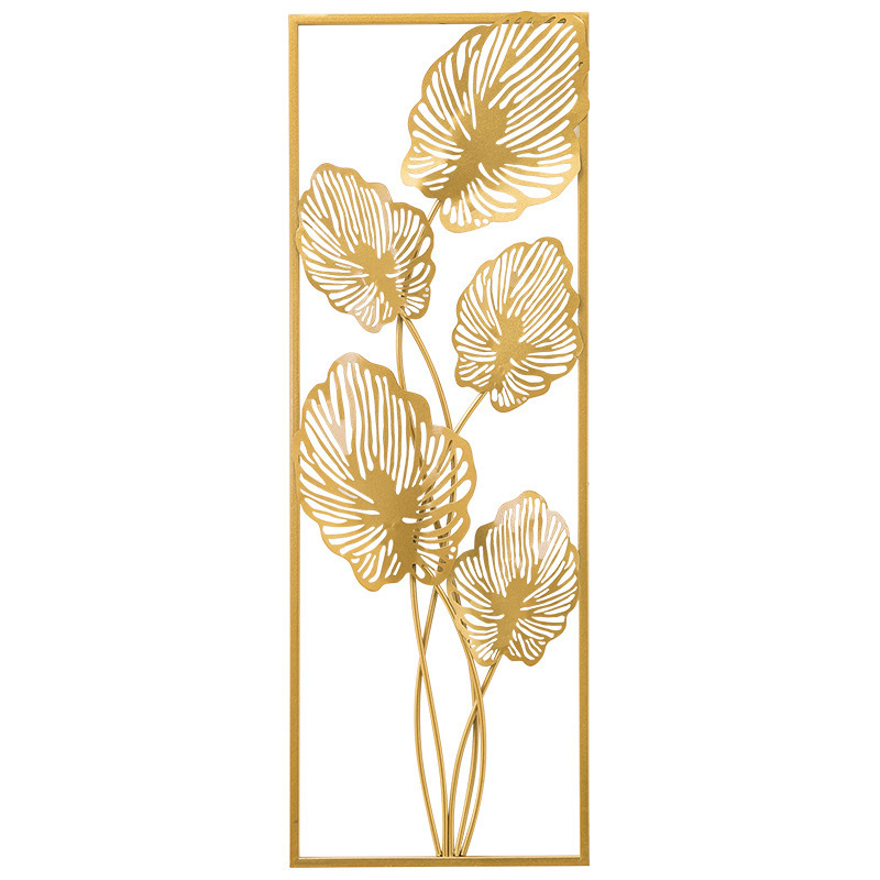 2022 New Wall Decor Gold House Iron Interior Modern Living Room Frame Sticker Art Hanging Flower Metal Home Wall Decoration