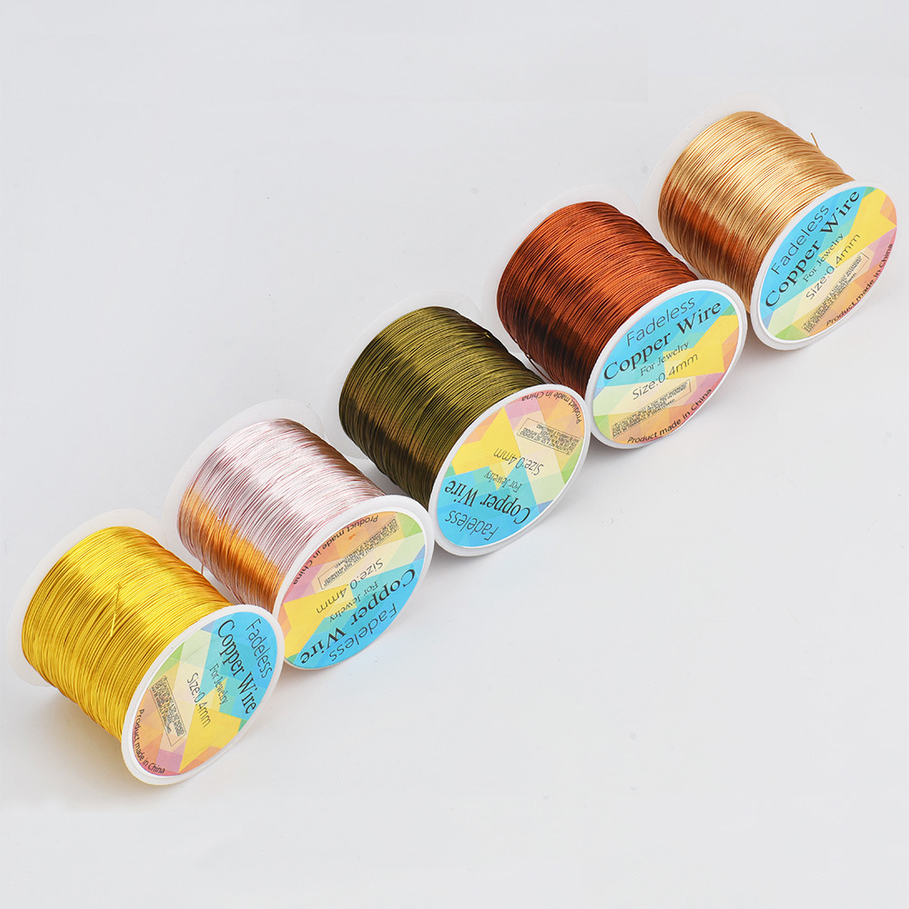 High Quality 28 26 24 Gauge Beading Floral Colored Jewelry Making Copper Craft Wire Soft DIY Metal Craft Art Wire 62-100 Meters