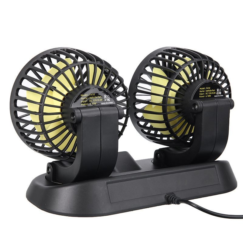 2023 High Quality Electric Car Fan 360 Rotatable Dual Unit Cooling Fan for 12V/24V Auto Vehicles