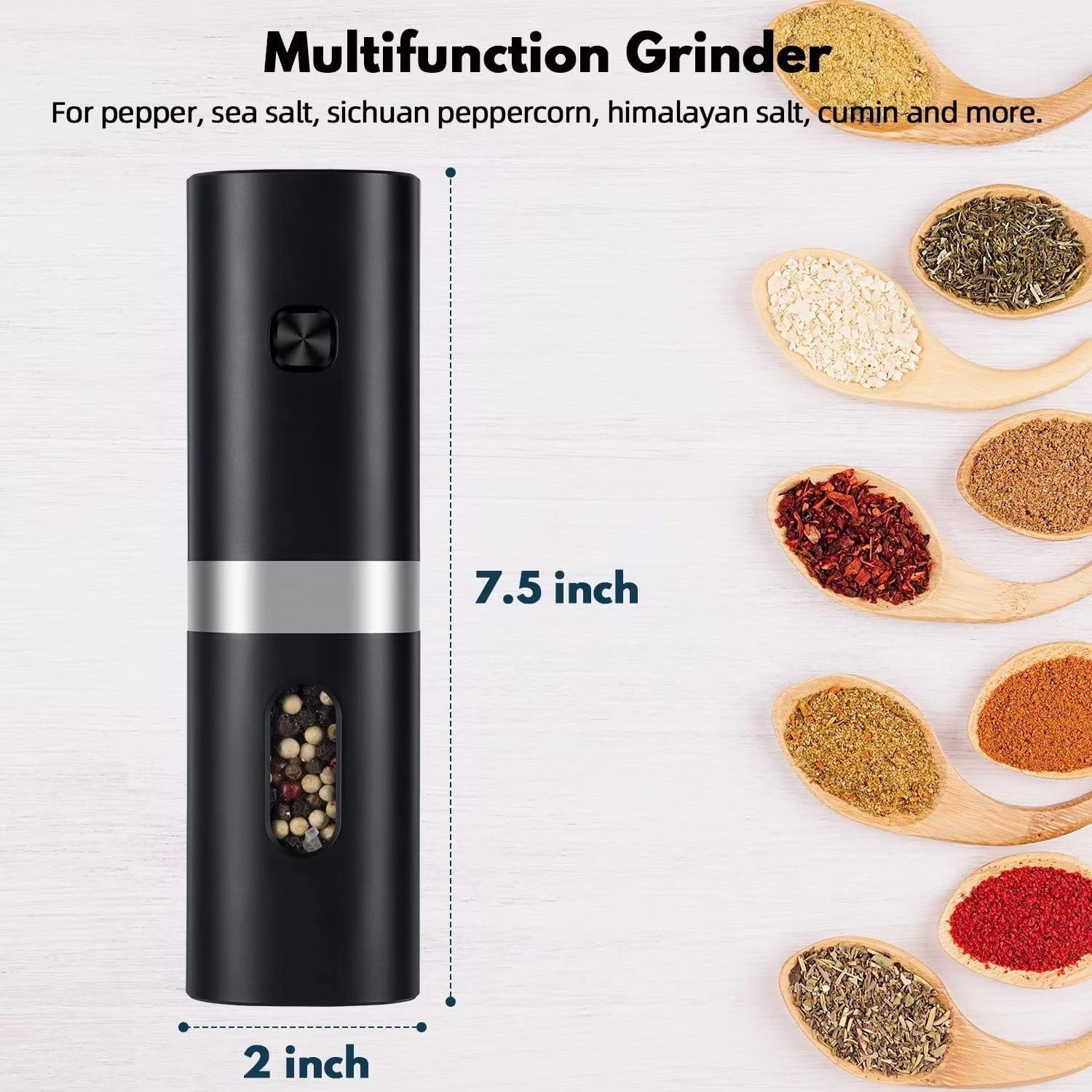 Rechargeable Electric Salt And Pepper Grinder Set With Charging Base Stainless Steel Automatic Salt Spice Grinder Pepper Mill