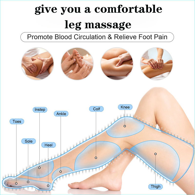 Upgraded Foot and Leg Air Pressure Massager, Knee Heating Calf Massage Promotes Blood Circulation, Muscle Relaxation