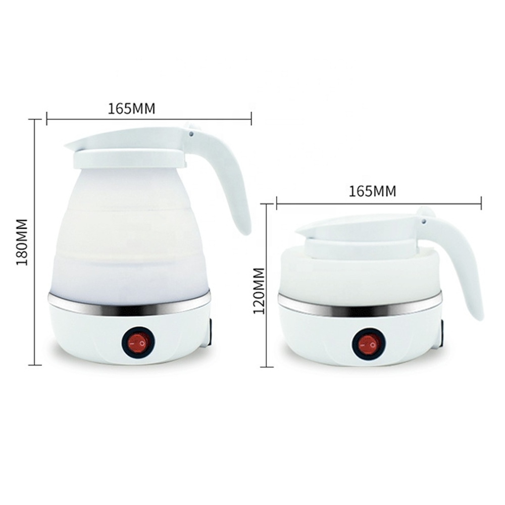 600ML Travel Folding electric water kettle - Collapsible heated hot water boiler For Coffee - Dual Voltage Portable kettle