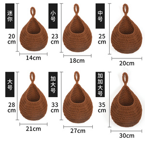 Hanging Fruit Baskets for Kitchen Boho Wall Hanging Basket Handwoven Hanging Holder Teardrop Home Produce Basket for Fruits