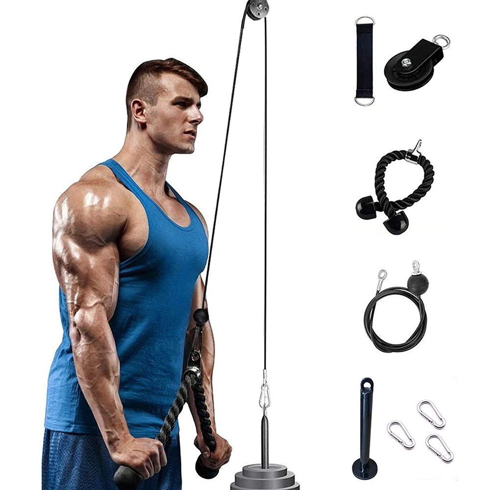 Fitness Arm Biceps Triceps Blaster Rope System Hand Strength Training Home Gym DIY Pulley Cable Machine