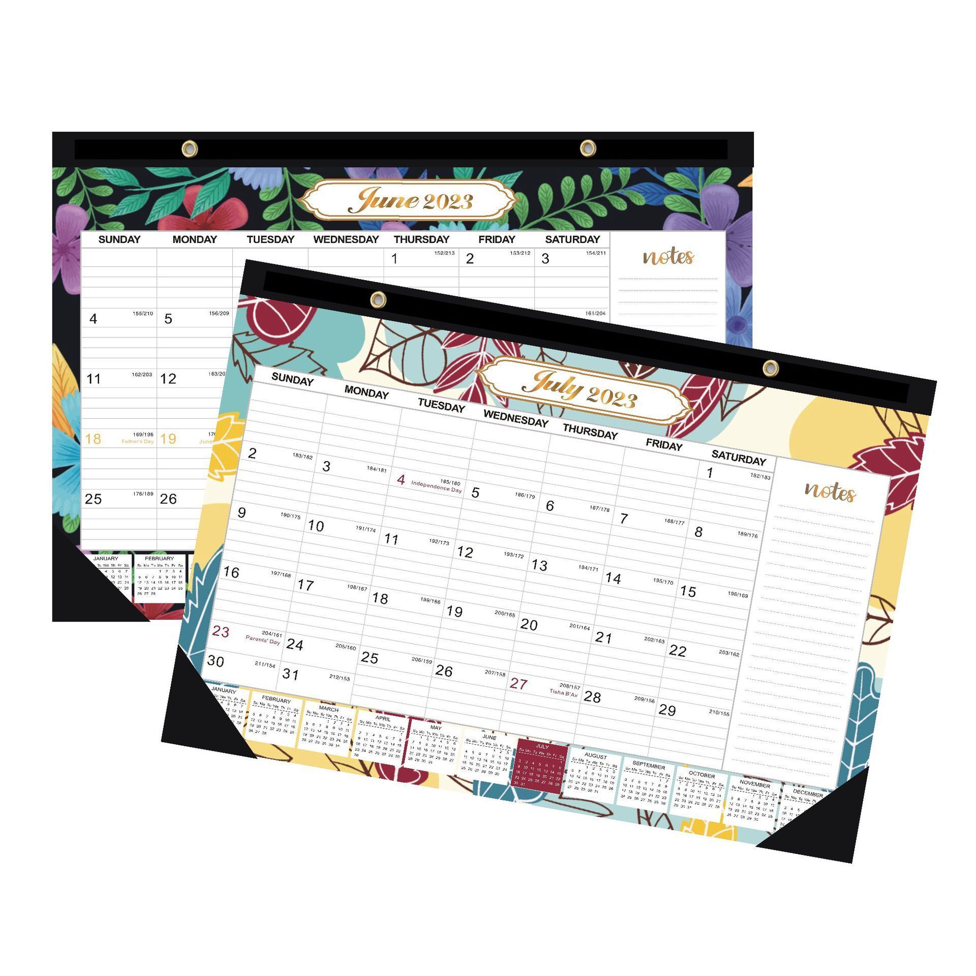 Factory Custom Printing Desk Pad Calendar Planner Notes Table Calendar 2023 Full Coloring Desktop Calendar with Sticky Notes