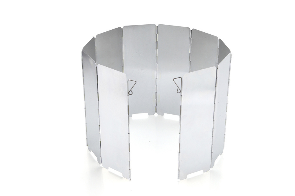 8/10 Mini Aluminum Alloy Plates Outdoor Pinic BBQ Foldable Wind Shield Ultra-Light Camping Cooker Gas Stove Screen Windshield