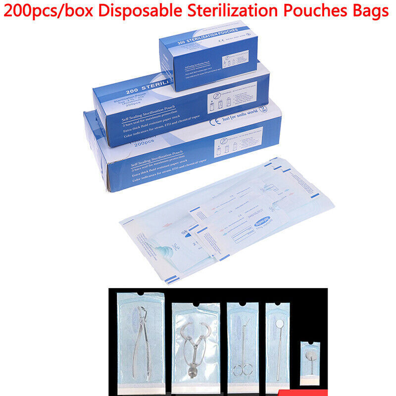 200pcs/box size 57*130/83*160/90*165mm  Dental autoclave sterilization self seal pouch/self sealing sterilization bag for dental