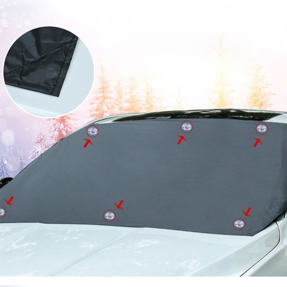 Windshield Snow Ice Cover With Mirror Protective Covers Double Side For Winter & Summer Magnetic Frost Guard Car Windproof