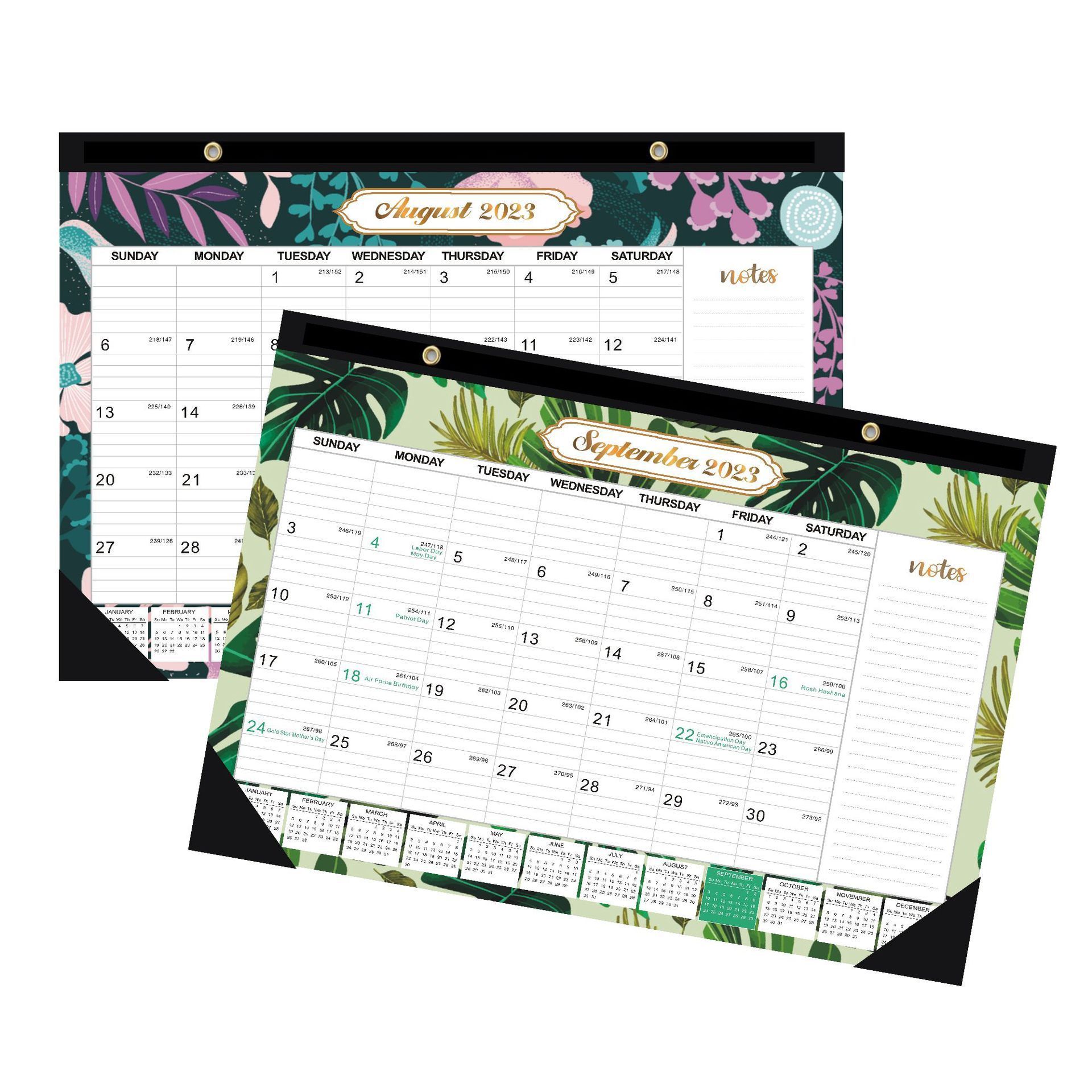 Factory Custom Printing Desk Pad Calendar Planner Notes Table Calendar 2023 Full Coloring Desktop Calendar with Sticky Notes