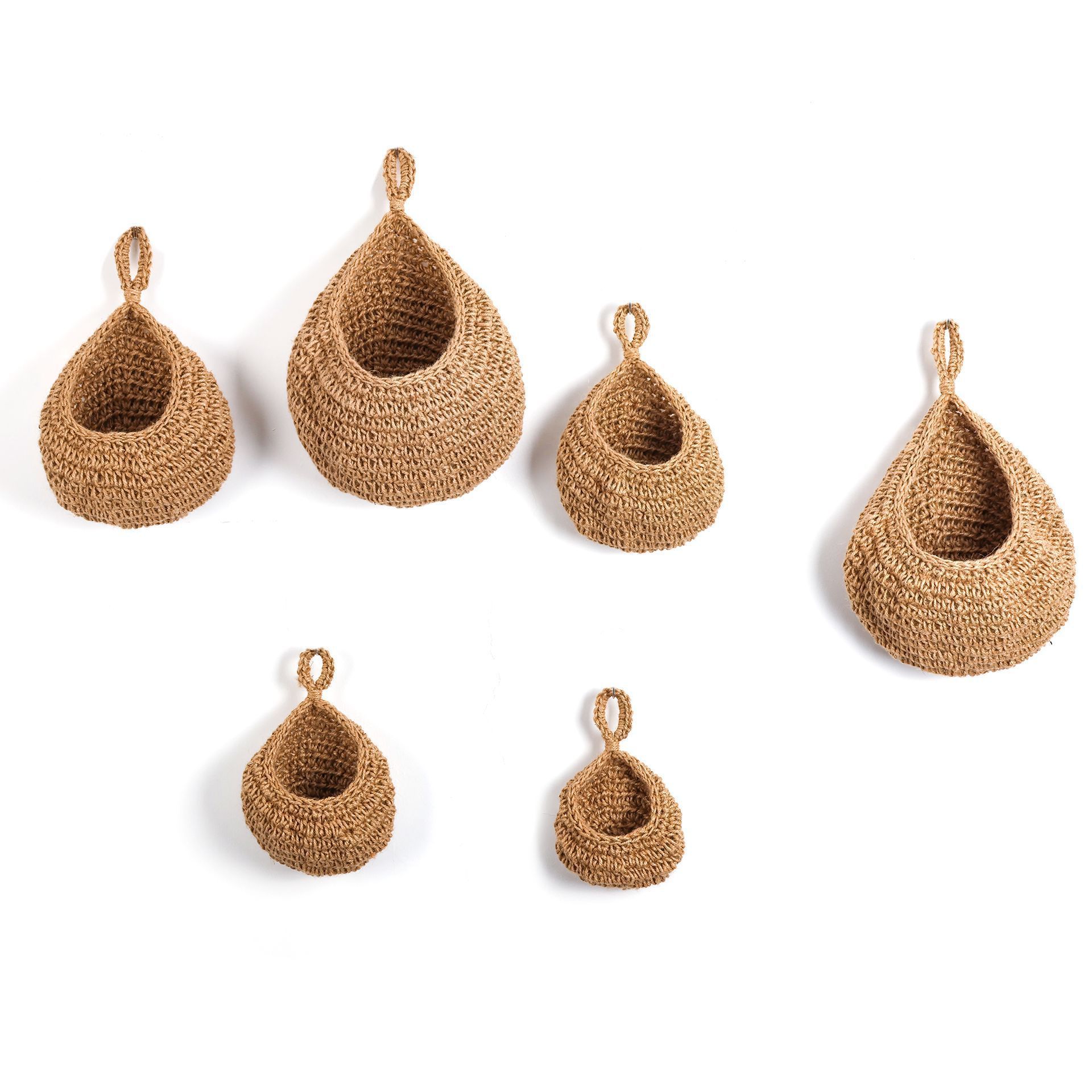 Hanging Fruit Baskets for Kitchen Boho Wall Hanging Basket Handwoven Hanging Holder Teardrop Home Produce Basket for Fruits