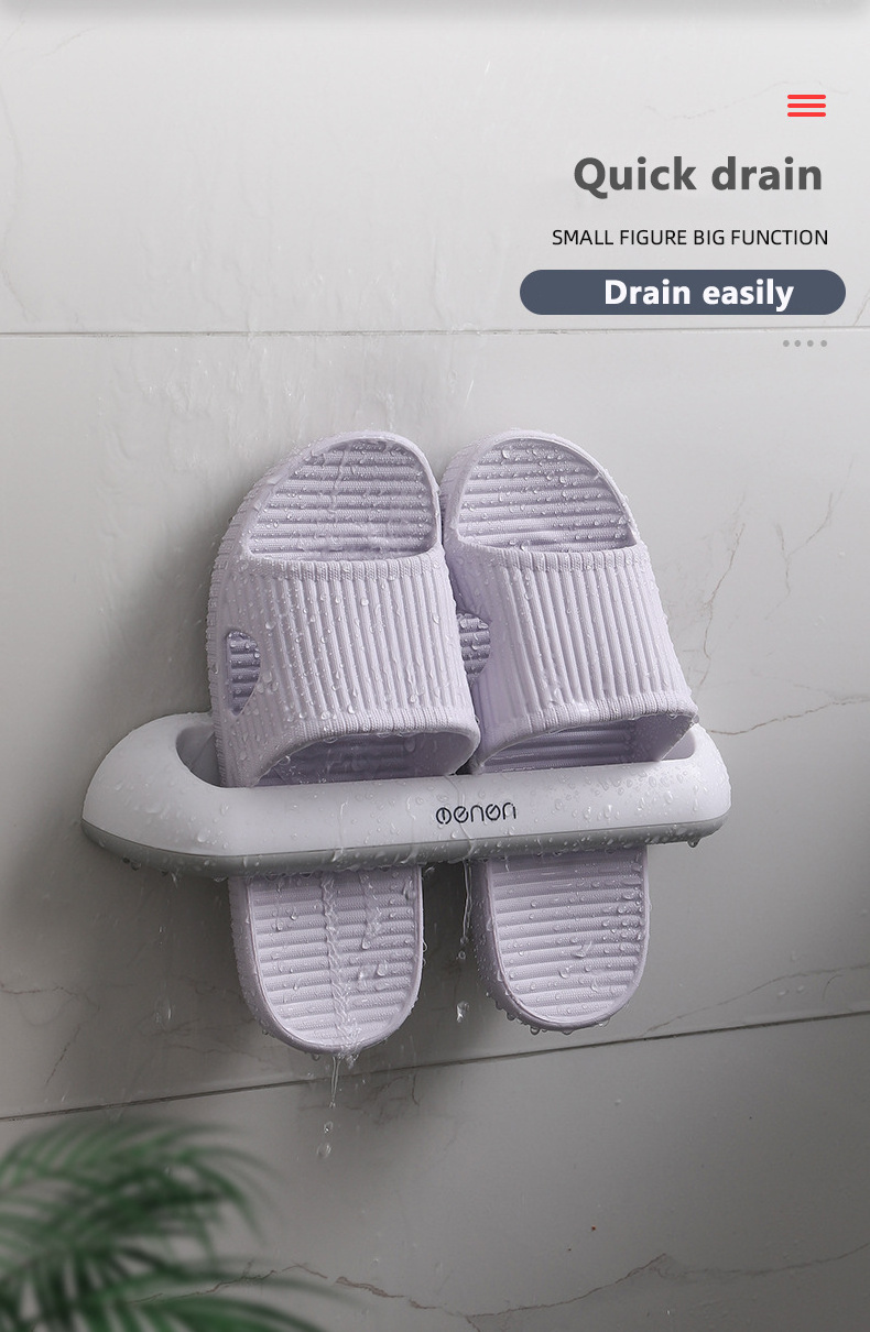 Bathroom Shoes Storage Hanger Hanging Shoes Organizer Wall-mounted Plastic Shoe Storage Rack Slippers Rack Towel Shelf Organizer