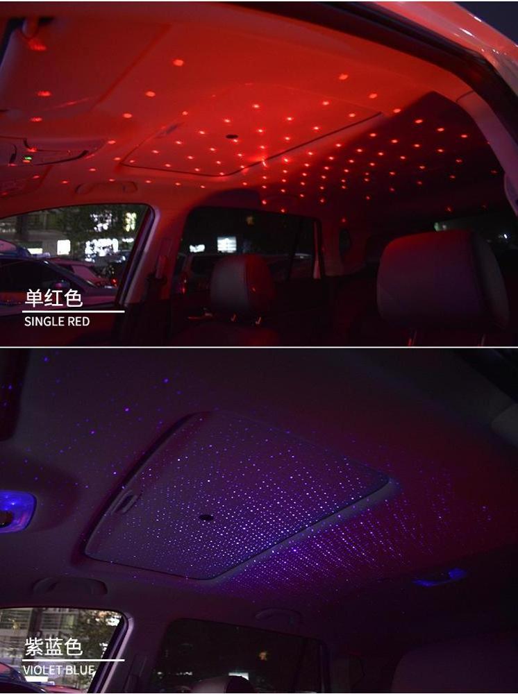 Car USB Led Starry Sky Projector Lamp Accessories Interior Decorative Car Roof Top Ceiling Star Light