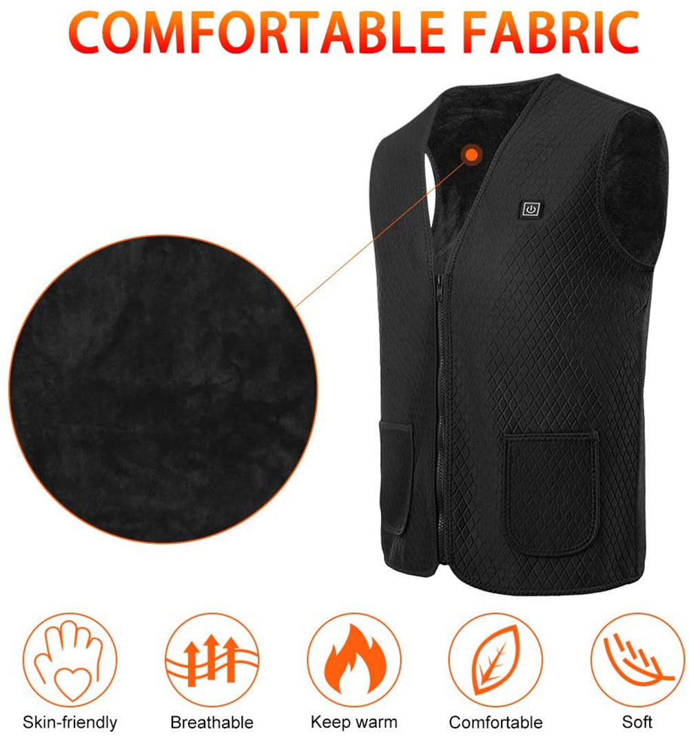 Male Female Heated Vest Warm Winter Men's Clothing USB electrical heating Sports thermal vest