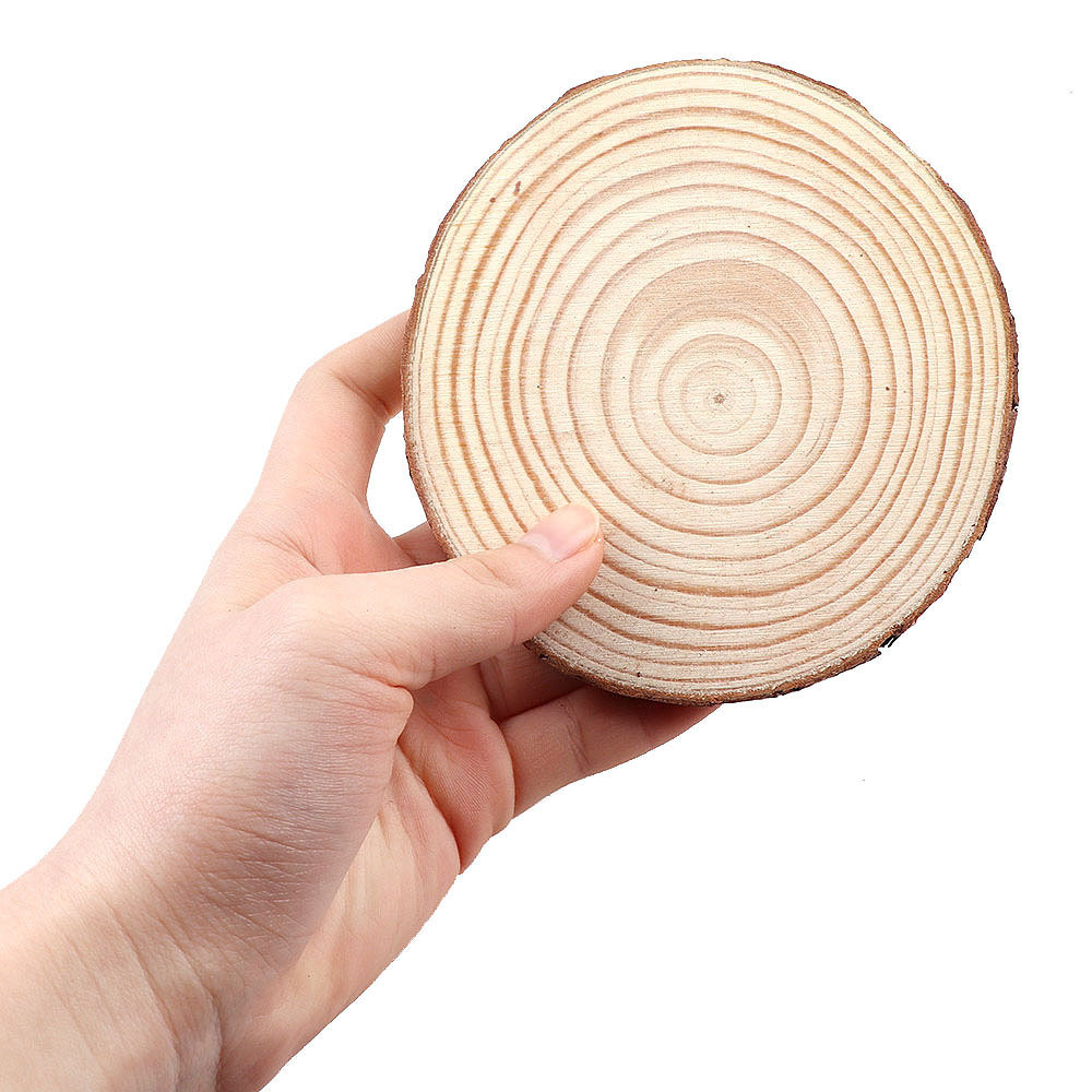 Round Tree Unfinished Natural Wood Slices 6-10 inch kit Circles with Bark for Coasters DIY Crafts Christmas Ornaments Wedding