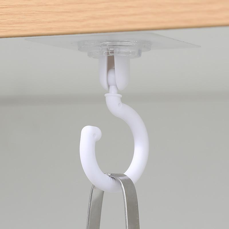 NEW Ceiling Rotary Hook Strong Household Multifunction Adhesive Hooks Kitchen Bathroom Wall Key Hanging Door Back Coat Hook