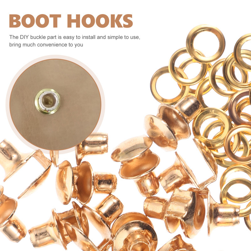 Brass Boot Hooks Shoe Lace Hooks Set Boots Shoelace Buckles Shoelace Fixing Hooks