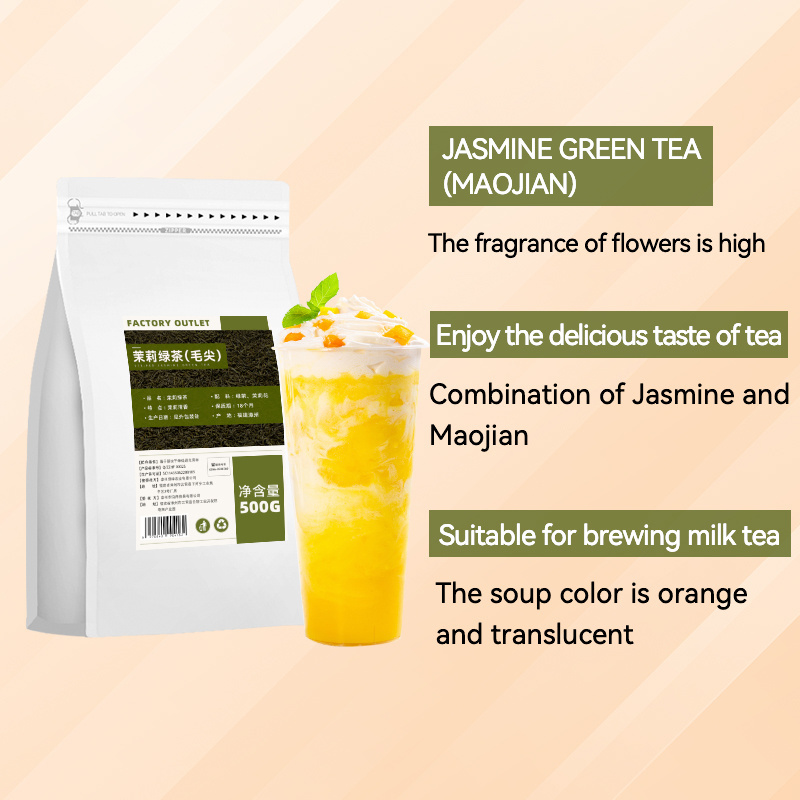 Jasmine Maojian green tea  loose leaf boba shop tea leave for fruit milk tea drinks