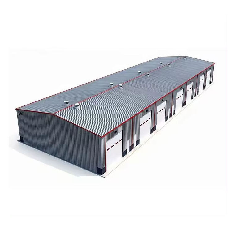 Customized 2-Floor Mezzanine Steel Structure Workshop Multi-Spans Wall Sandwich Panel Carpet Modern Design Carport Warehouse Use