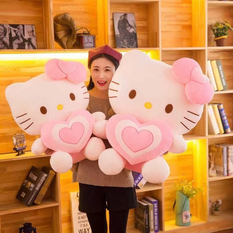 Love Cute Pink Cat Plush Toys Movie Kt Cat Dolls Soft Stuffed Christmas Gifts For Kids Animals Toy