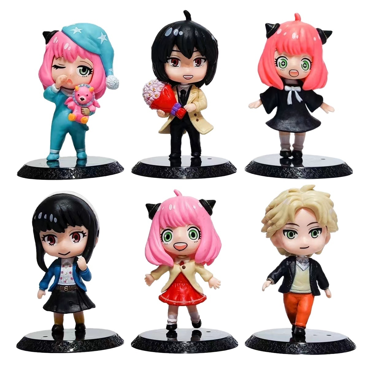 4 styles 6Pcs/Set New Style SPY X FAMILY Cartoon Anya Forger Yor Forger Twilight Pvc Anime Action Figure