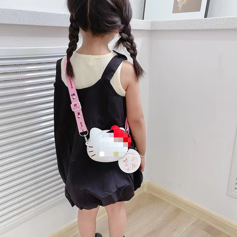 2024 New Arrival Cartoon Kuromi Silicone Backpack Messenger Bag Mini Shoulder Bag Coin Purse Girls Accessories Gift