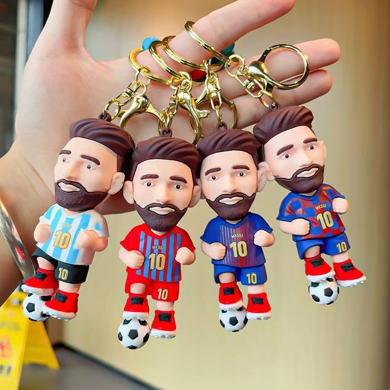 4 design Hot Sell Football Superstar Messi Keychain