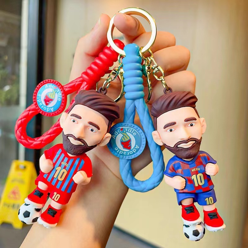 4 design Hot Sell Football Superstar Messi Keychain