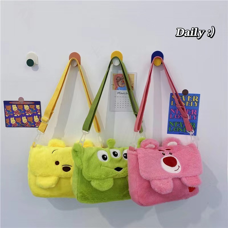 Plush Toy Postman Bag Cartoon Cute Envelope Kuromi My Melody Shoulder New Japanese Versatile Strawberry Bear Straddle Hand Bags